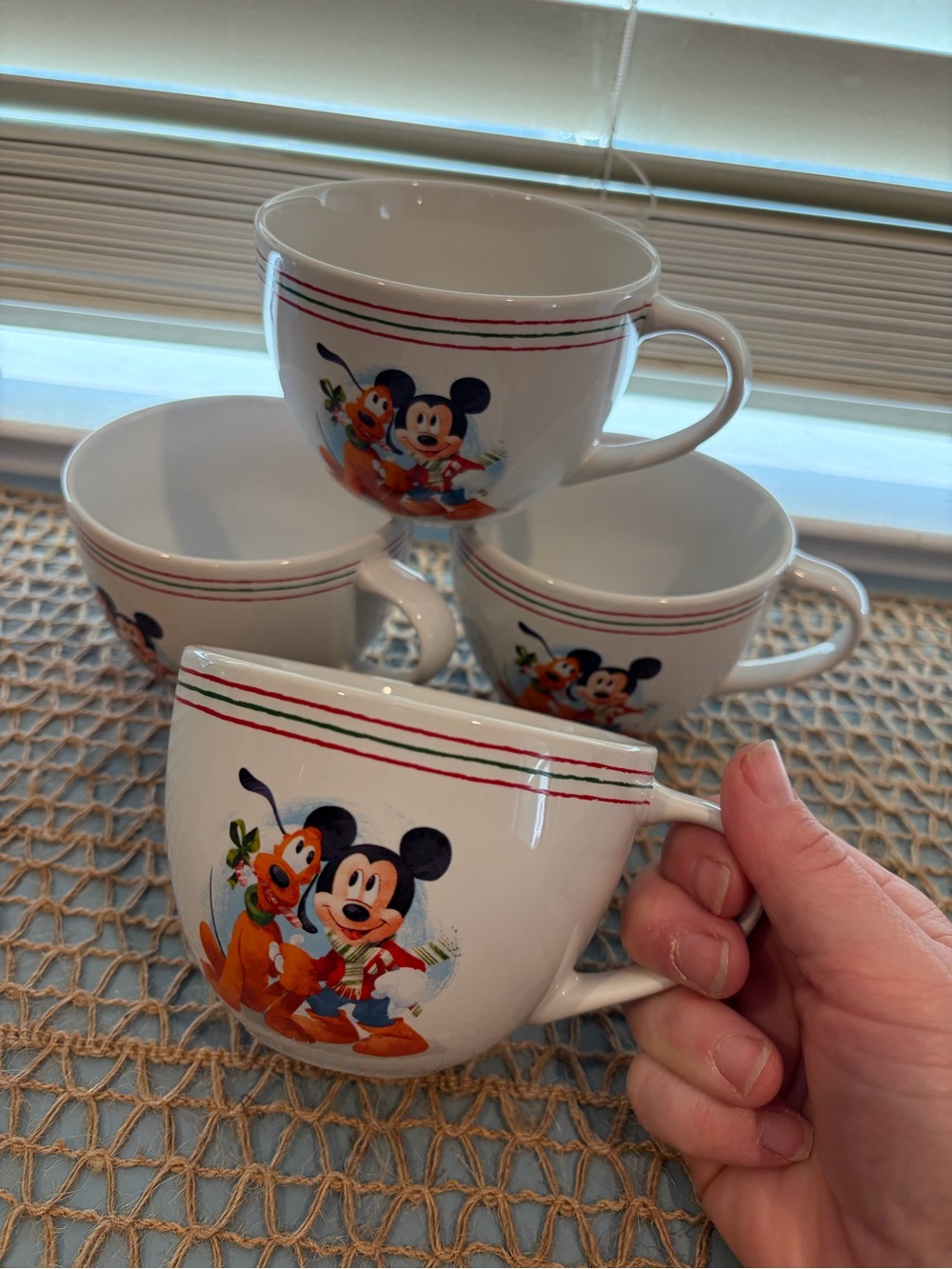 Disney’s Mickey & Pluto Christmas Mugs (Set of 4), Adorable Disney Nostalgia